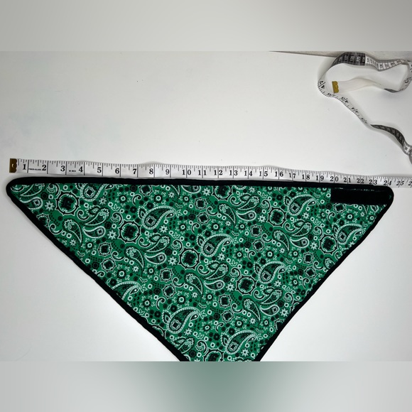 Green Paisley Dog Bandana - Picture 9 of 11